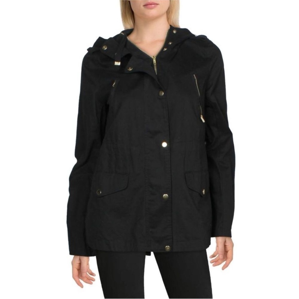 Love Tree Womens Black Twill Military Lightweight Anorak Jacket Outerwear